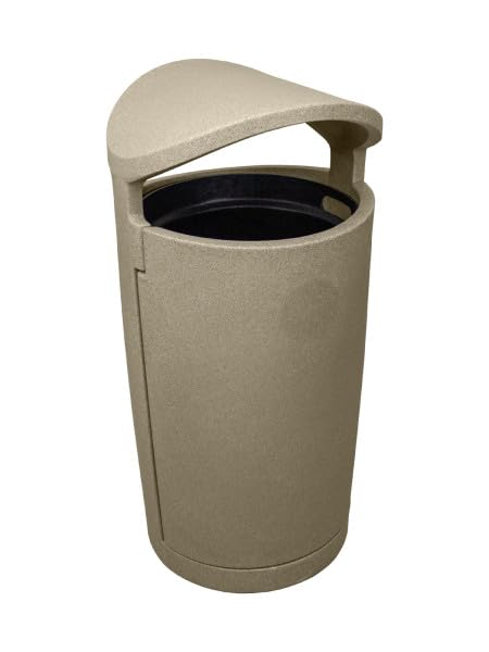 Modern 36 Gallon European Style Indoor or Outdoor Trash Can Waste Receptacle for Patios, Pool Decks, Parks, and Businesses - Sandstone