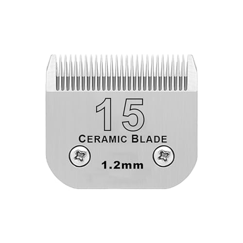 Image of 15# Detachable Dog Blades Compatible with Andis /Oster A5 Grooming | Compatible with wahl km10 dog clipper,Cut Length 3 /64-Inch(1.2mm),Made of Ceramic Blade & Stainless Steel Blade