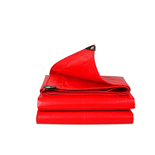 Lona de polietileno tejida roja, con perforaciones, protección UV, resistente al viento, cubierta de toldo de aislamiento de plantas, impermeable, para caravanas, muebles de jardín, 2 x 3 m