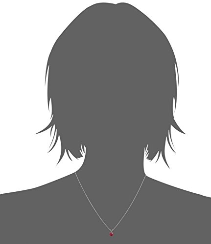 Amazon Collection 925 Sterling Silver 6Mm Cushion Cut July Birthstone Created Ruby Solitaire Pendant Necklace For Women With 18 Inch Box Chain #TOP1