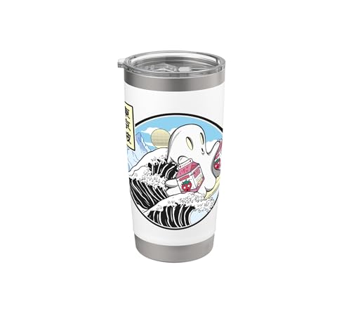 Ghost Strawberry Milk Great Waves Anime Kawaii Estética Vaso térmico de acero inoxidable de doble pared