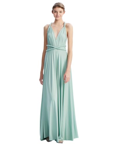 Image of Multi-Way Wrap Infinity Maxi Dress for Bridesmaids & Wedding Guest | 31 Colors for All Wedding Themes, One Size & Plus, 1 Dress for Any Events, Evening, Prom, Gala, Non-See-Through, Wrinkle-Free