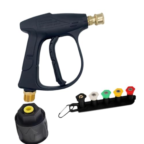 BinZyronic 高圧洗浄機用ショートスプレーノズル K2/K5/K7対応 ? 合金製コンパクト設計 5種ノズルセット 取り付け簡単 家庭用芝生洗浄