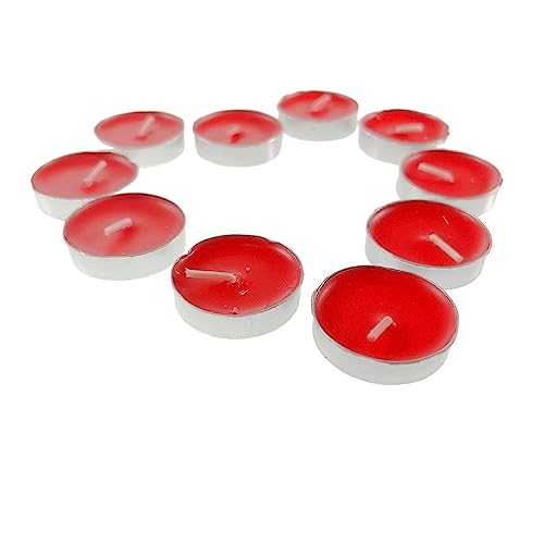 Kit 10 Mini Vela Rechaud Parafina C/Suporte Tea Light Decorativa (Vermelha)