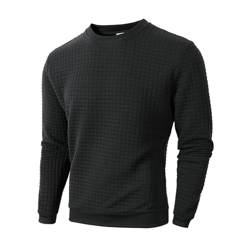 Men Long Sleeve Pullover Shirts Casual Slim Fit Undershirts Crew Neck Sweater Solid Color Basic Tops Thermal Tees