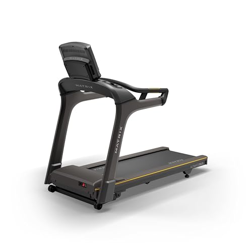 Image of Matrix Fitness T30 Treadmill with XIR | 16 inch Touchscreen (WiFi+BT+HDMI) | Club-Quality Treadmill for Running, 5K & Marathon | | Heavy-Duty Frame, Extra-Thick 20 inchx55 inch Deck, Industrial Cushioning