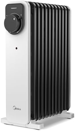 Midea Radiateur à Bain D'huile 2300W - 11 Ailettes, Commande Rota...