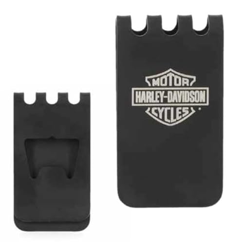 Harley-Davidson Men's B&S Metal Money Clip/Bottle Opener - Matte Black Finish2