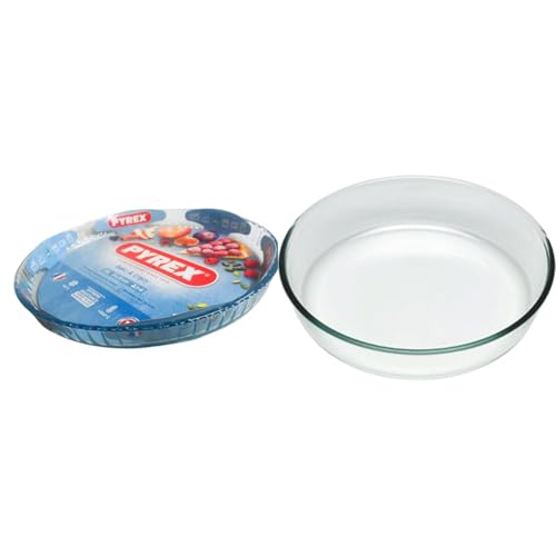 Pyrex 1040909 Bake & Enjoy Moule à Tarte en verre Ø 31 cm & Bake & Enjoy - Moule à Manqué en verre Ø 26 cm