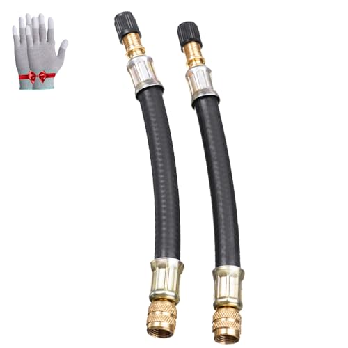 Lot de 2 rallonges de valve de pneu universelles flexibles pour vélos, voitures, camions, scooters (12 cm)