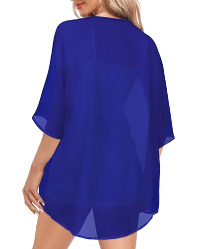 Image of Women Kimono Cardigans Casual Summer Tops Cover up Open Front Floral Print Resort Wear 2026