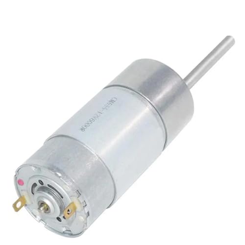 Motorreductor de metal con brida y eje largo roscado M6 de 24V y 35 RPM 2