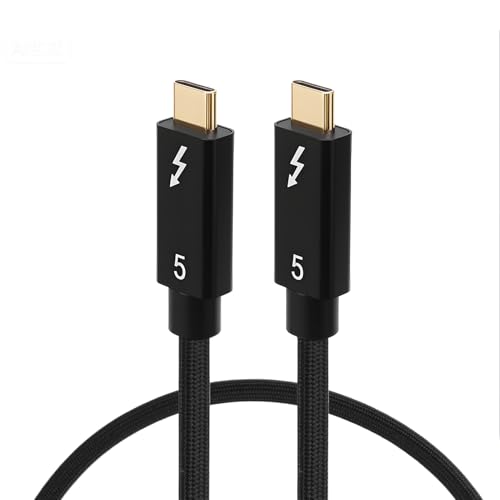 iwui Thunderbolt 5 Cable 3.3FT up to 120Gbps Bandwidth and PD 240W Charging for 16K/Dual 8K Thunderbolt Cable 80Gbps Compatible with Thunderbolt 4/3 USB4 MacBook M4 Pro 1m Black