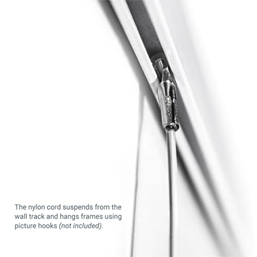 Image of Nylon Clear Picture Hanging Cord 2mm Diameter 72-Inch with Small Hook - Compatible with TR100 Wall Track Picture Hanging System - Supports Up to 11 lbs - 5 Pack