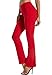 SEASUM Pantaloni Sportivi da Donna Zampa d'Elefante Casual Larghi Yoga Pants Flare Largo Campana Aderenti Bootcut Elastici Palestra Pilates, C-Rosso Liquore XL