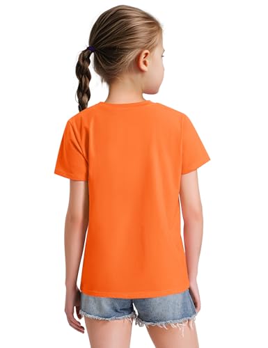 Image of KEREDA Girls Shirts Short Sleeve Soft Cotton T-Shirts Plain Tops for Kids