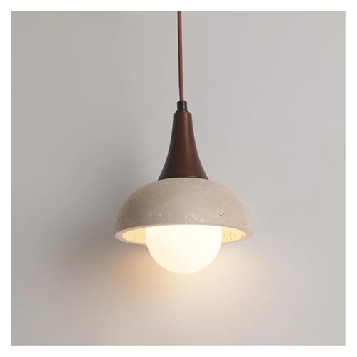 Lustre moderne en travertin jaune et LED intégrée - 5