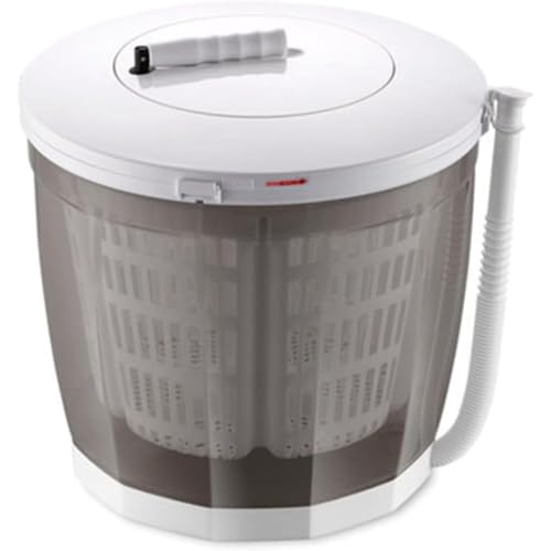 EnergyDeer 手動洗濯機完全手動水洗い小型洗濯機災害用両ハンドル洗える・取り外し可能電源不要簡易脱水アウトドア下着靴下ベビー服タオル小物用速乾脱水 (灰色,a)