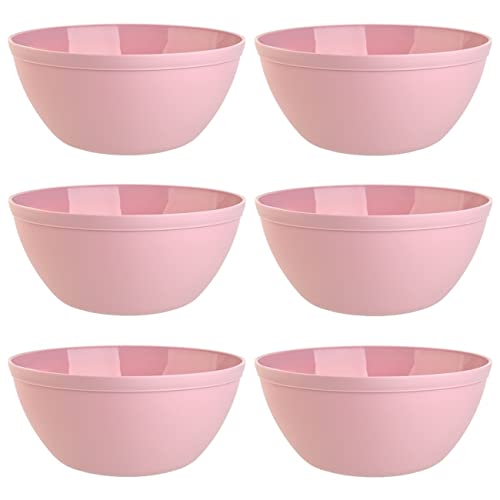 Lot de 6 bols à céréales, à dessert, à salade, à soupe, à riz, en plastique, sans BPA, grand 900 ml
