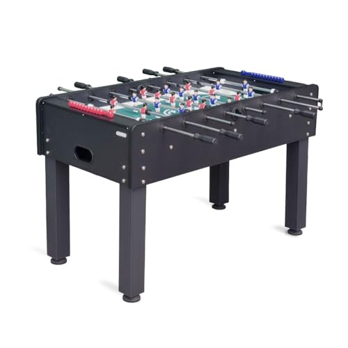 Devessport - Futbolín Denver para Exterior e Interior, Mesa de Fútbol de 5 Pies con Patas Metálicas, Barras de Acero Inoxidable 16mm y Niveladores de Altura, 140x73x89 cm (Negro)