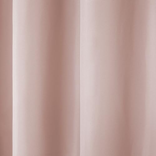 TOWN & COUNTRY BASICS Cabana Solid Heavyweight Indoor Outdoor Curtains, Light Filtering Opacity with Grommet Top, Water Repellent, 2-Pack Set, 54"x108", Blush by TOWN & COUNTRY BASICS - Image 3