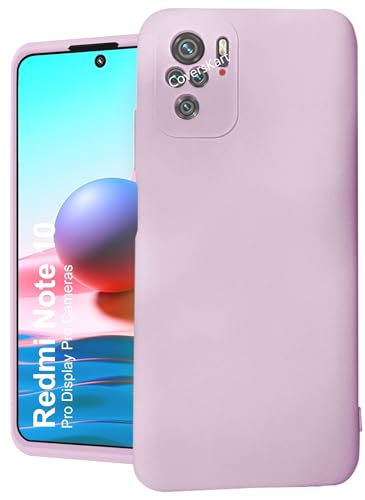 Image of Liquid Silicone Back Cover for Redmi Note 10 / Redmi Note 10S | Inner Microfiber Velvet | Camera Protection Anti Shock Back Case (Lightpurple)