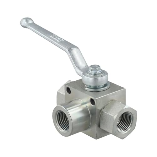 Válvula de bola hidráulica 3 vías de alta presión 5800 7250 PSI con adaptadores NPT 1/2 y 3/4 6