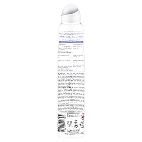 Dove 0% Desodorante Aerosol 48h Original Sin Aluminio Ni Alcohol para Mujer con Protección Antibacteriana Zinc, 200 ml - Imagen 3