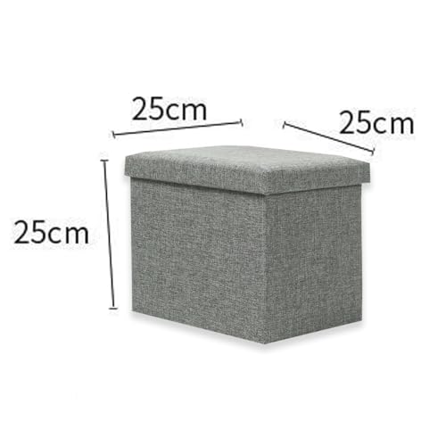 Image of Kuber Industries Pack of 2 Storage Stool - Square Toy Box, Foot Rest, Folding Seating, Wardrobe Organizer for Clothes-Books, Living Room Storage Box - S ZH002GY Gray