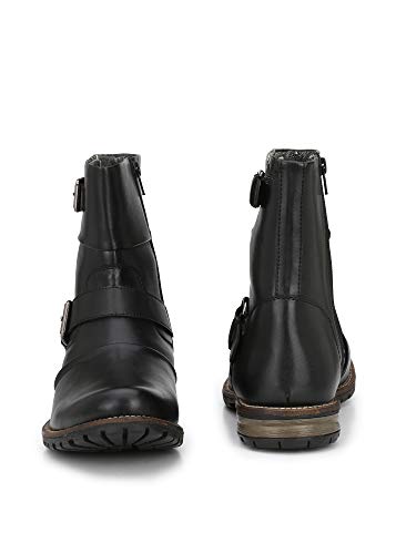 Image of Delize Black /Tan Syth Leather Chelsea High Ankle Boots for Men's