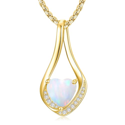 Birthstone Necklaces for Women,18k Yellow/White Gold Plated Forever Love Heart Infinity Pendant Necklace Anniversary Jewelry Christmas Birthday Gifts for Women Her Wife Girlfriend