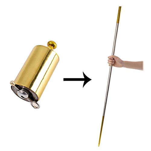 ZQIONMetal Appearing Cane Magic Wand Magic Tricks for Magician Props Metal Cudgel Stage Magic Gimmick Illusion (47inch,Golden&Silver)