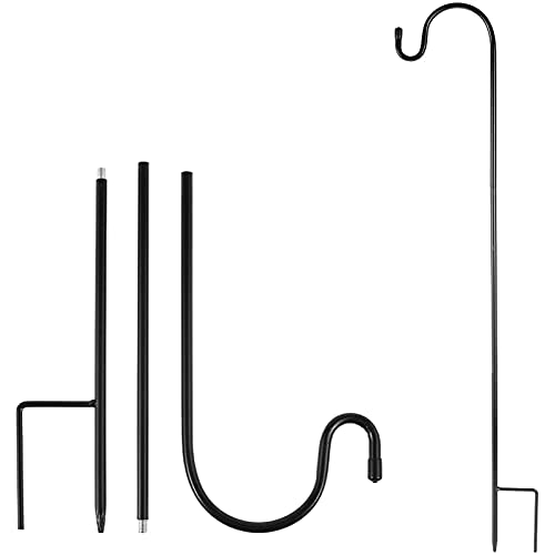 XVZ Shepherds Hook 4-pack verstelbare Shepherd Hook, 120 cm supersterke metalen tuinhaken voor het ophangen van vogelhuisjes, bloempotten, lantaarns, bruiloftsdecoratie, zwart - Image 7