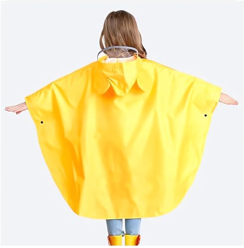 Image of Toddlers Boys Girl Hood Rain Poncho Waterproof Dirty Proof Rain Jacket Coat Kids Rainwear Yellow Elephant 3-4 Years