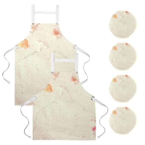 Tablier de cuisine pour pâtisserie et nettoyage, lot de protection lavable avec broches