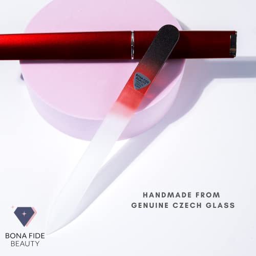 Glass Nail File For Natural Nails, Gentle Precise Crystal Nail Filer With Case - Bona Fide Beauty Czech Glass Nail File #TOP1