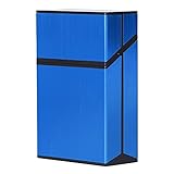 lyrlody Pitillera de Metal Resistente Al Agua Y a Prueba de Humedad, Pitillera Portátil, Diseño de Interruptor Magnético, Se Puede Utilizar como Pitillera, Tarjetero(Azul)