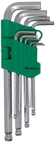 CARBOGRAFITE Jogo De 9 Chaves Hexagonais Longas Tipo Estojo Pontas Abauladas Carbografite 012519512 Prata