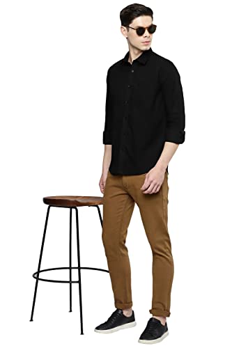 Image of Allen Cooper Solid Shirts for Men - 100% Cotton Comfort Fit Casual and Formal Shirt - Breathable, Soft, Classic Style (Multiple Colors)