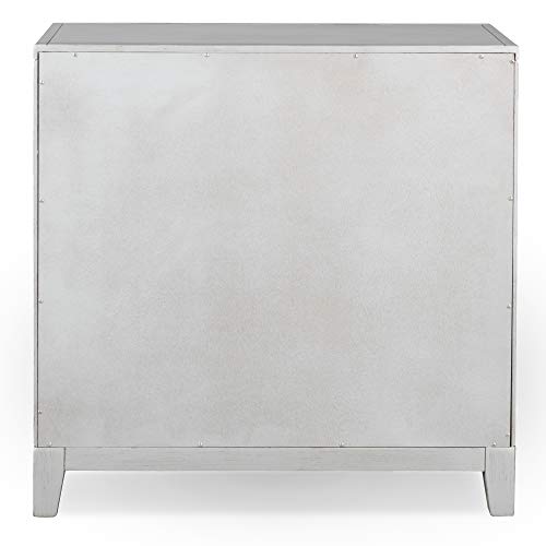 Image of Leick Home Mirrored Diamond Filigree Console Cabinet, 30 inch, Silver Leaf
