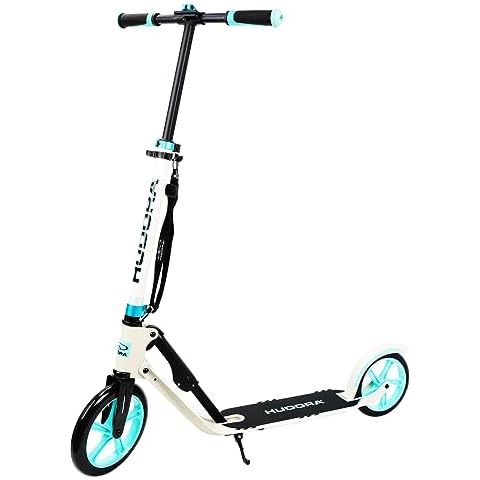 Hudora Scooter for Adults - Folding Adult Scooters Adjustable Height, Scooters for Teens 12 Years and up, Kick Scooter for Outdoor Use, Lightweight Durable All-Aluminum Frame Cover