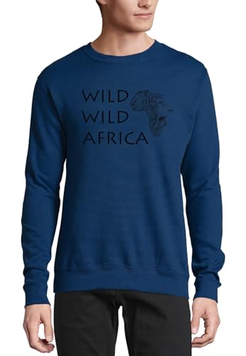Pull en coton bleu marine Wild Wild Africa en maille premium