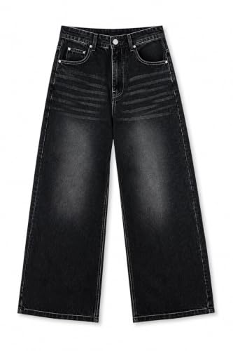 KULAKAS Men's Black Baggy Wide Leg Jeans - Image 7