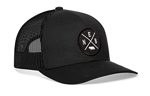Image of HAKA State City Trucker Hat for Men & Women, Adjustable Baseball Hat, Mesh Snapback, Sturdy Outdoor Black Golf Hat