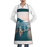 Photo Gallery abychdd grembiule con stampa di hong kong con tasca, grembiule da cucina in poliestere per cucina, ristorante, artigianato Photo Gallery abychdd grembiule con stampa di hong kong con tasca, grembiule da cucina in poliestere per cucina, ristorante, artigianato
