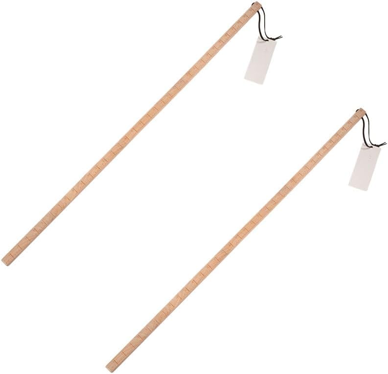 Mytee Products 2 Pack 36-1/8" Fuel Tank Measuring Stick w/Leather Strap - Pine Wood Square Fuel Level Indicator Stick - Grade Rods