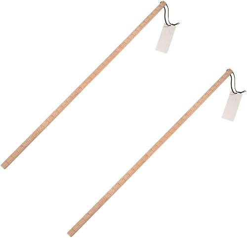 2 Pack 36-1/8" Fuel Tank Measuring Stick w/Leather Strap - Pine Wood Square Fuel Level Indicator Stick - Grade Rods