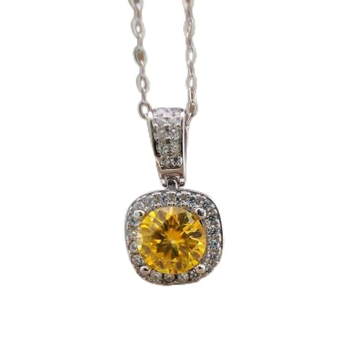 Pendentif Moissanite 1 Carat Argent S925, Cadeau de Mariage Idéal