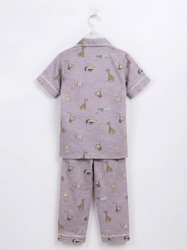 Image of POLKA TOTS 100% Pure Cotton Half Sleeve Night Suit for Kids, Girls & Boys | Cotton Pyjama Set | Unisex Night Dress for Children | Night Suit for Girls |Sleepwear for Kids | Winter Night Dress for Boys