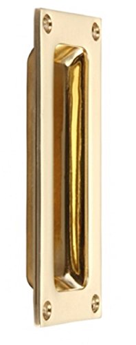 Zoo Hardware FB90 Rectangular Recessed Flush Door Pull Handle 102 x 45mm (Polished Brass)